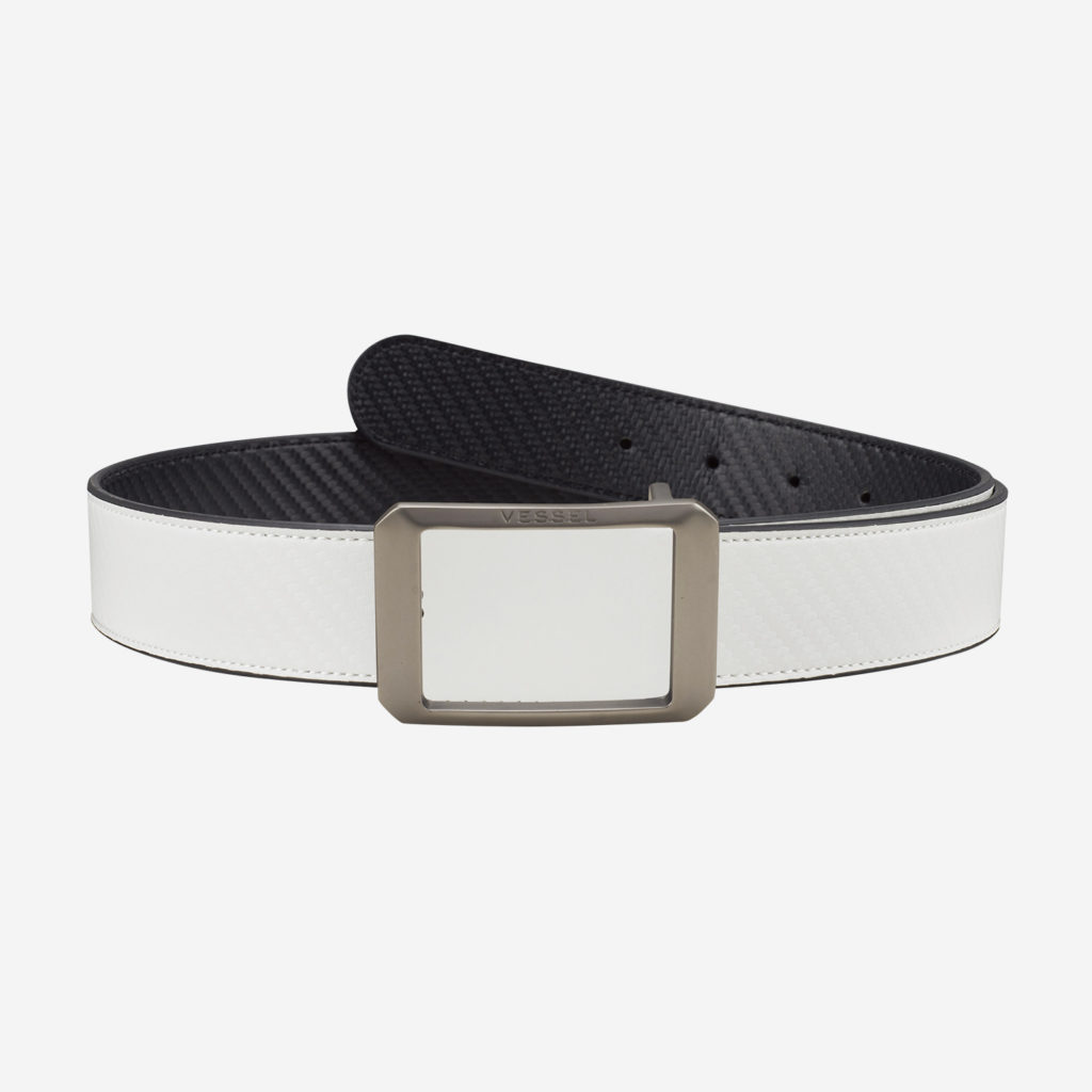 Reversible Belt -SQUARE- GUNMETAL(WHITE/BLACK)