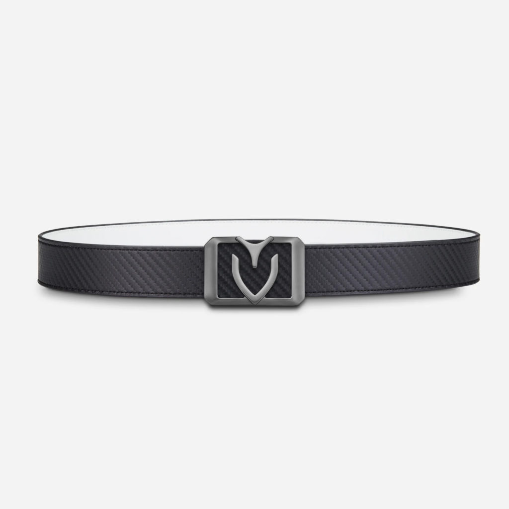 Reversible Belt -V SQUARE- GUNMETAL (WHITE/BLACK)